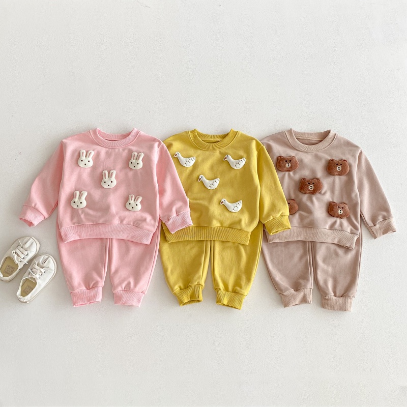 2-Piece Baby Toddler 3D Duck Animal Hoodie Set