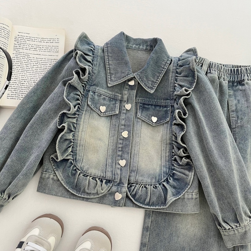 2-Piece Kids' Lace-Up Denim Set