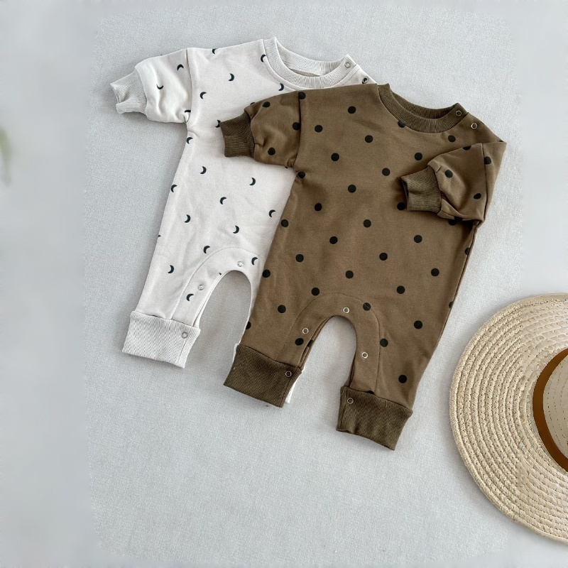 Baby Newborn Moon Polka Dot Print Rompers