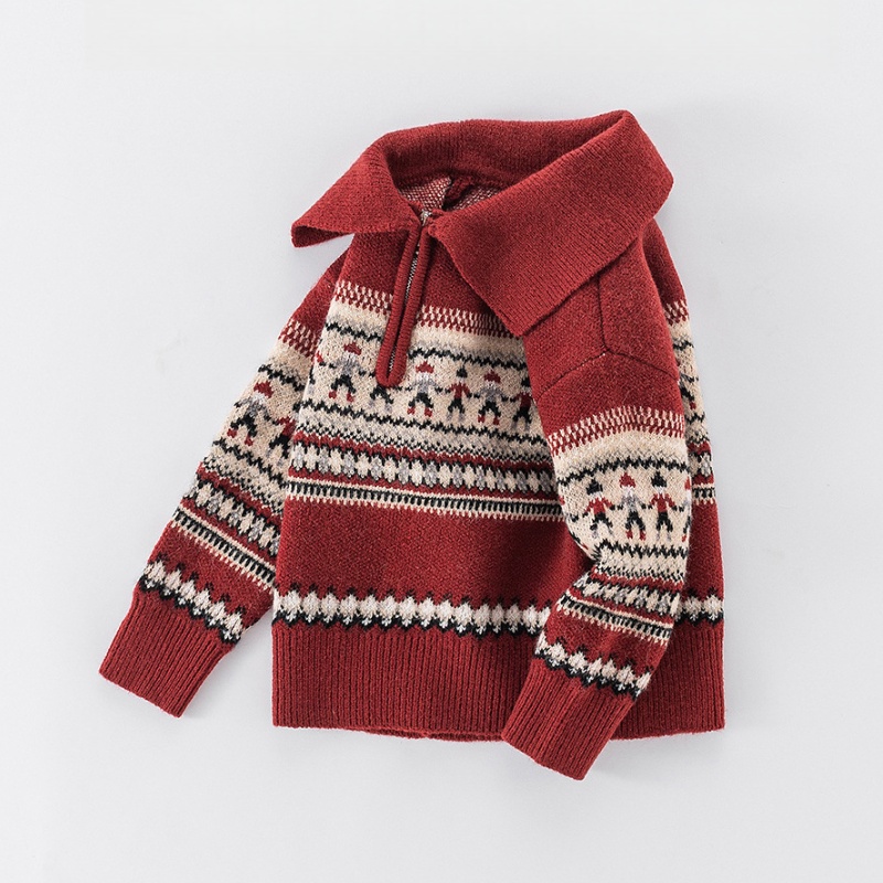 Baby kid's Christmas Polo Neck Sweater