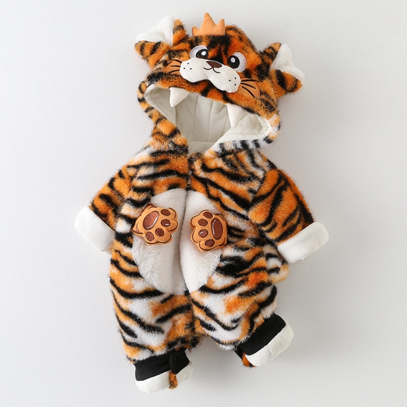 Baby Fleece-Lined Tiger Romper