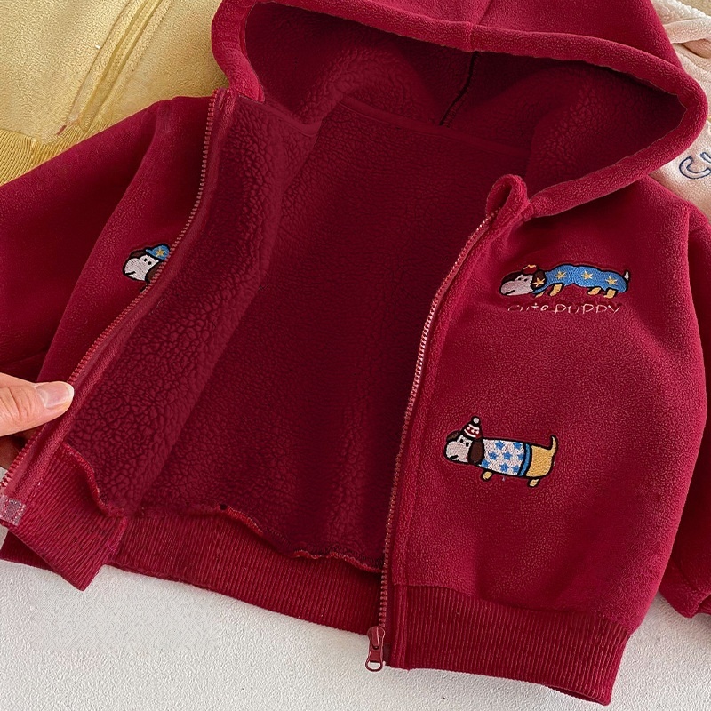 Baby Toddler Alphabet Cartoon Fleece Coat