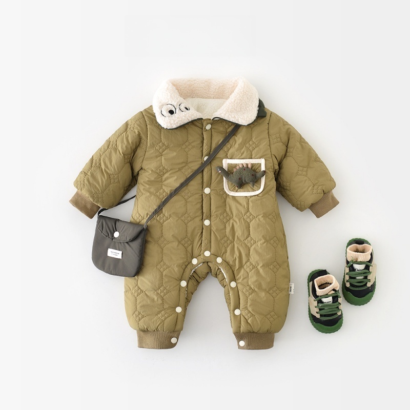 Baby  Dinosaur Fleece Romper(Includes bag)
