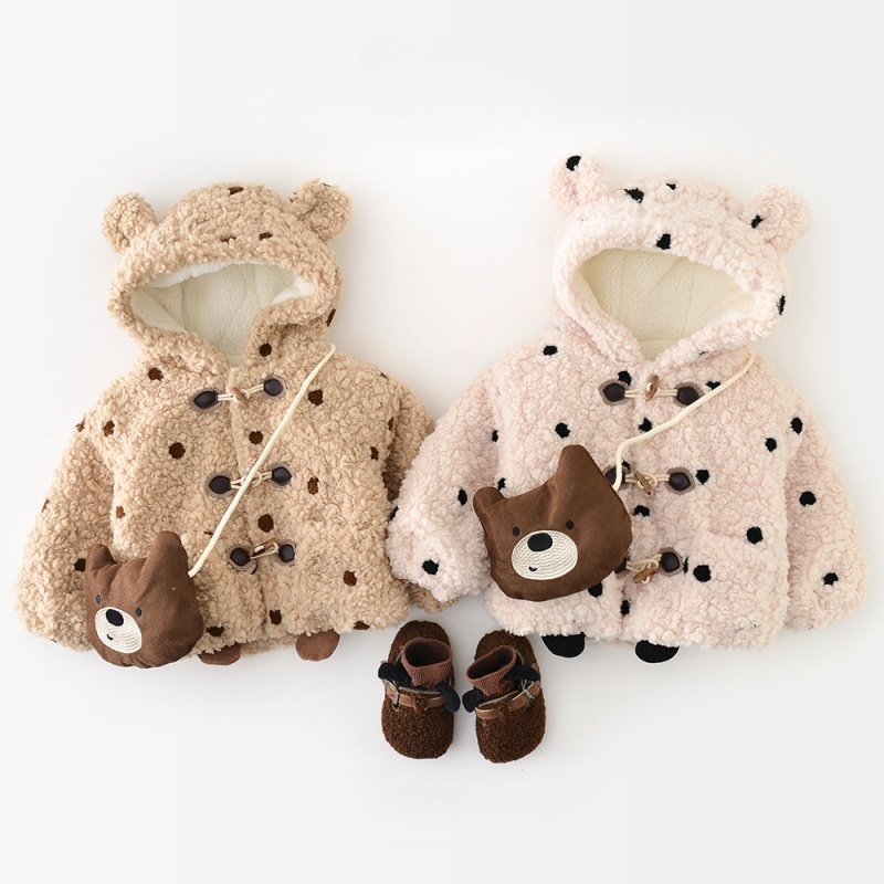Baby and Toddler Polka Dot Horn Button Outerwear(Includes Bag)
