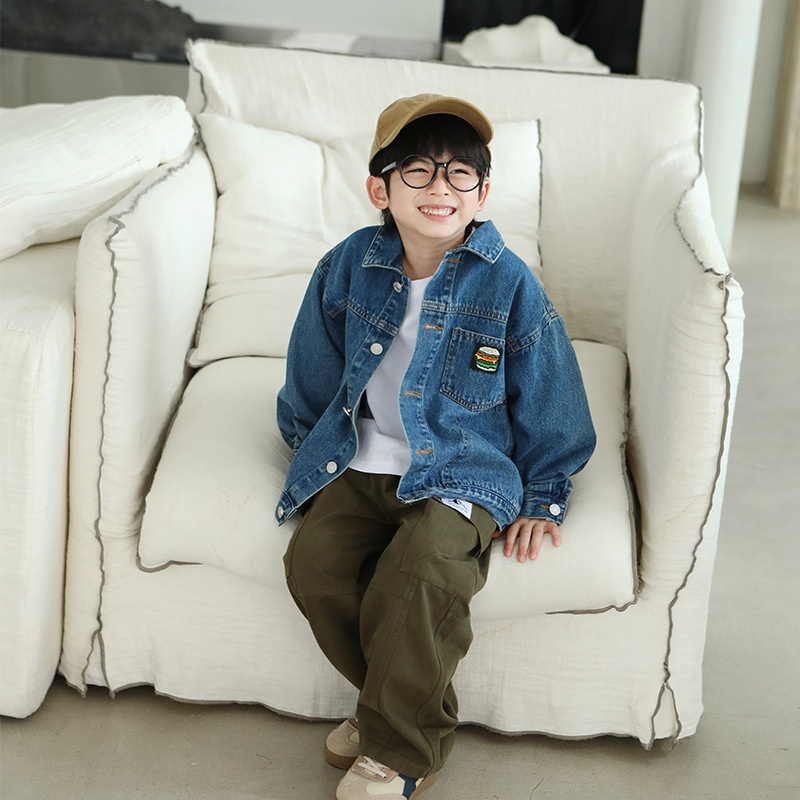 Kids' Boys' Hamburger Print Denim Jacket