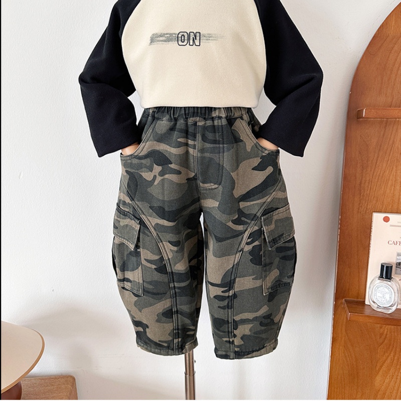 Baby & Kids' Boys' Fleece-Lined Workwear Camo Pants