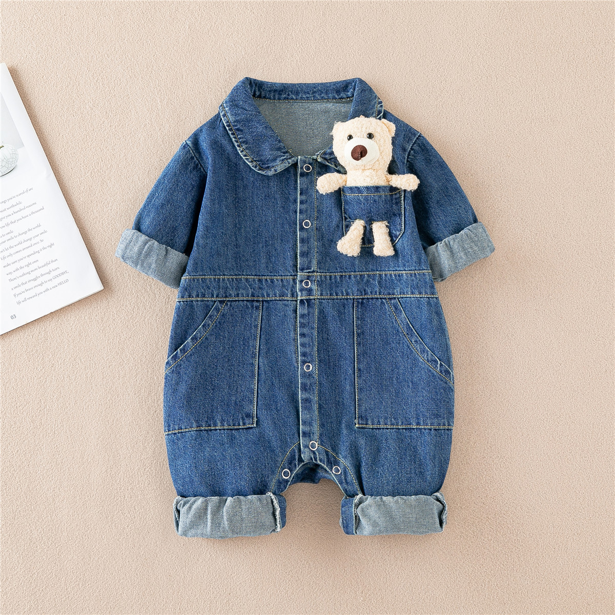 Baby Lovely Bear Polo Collar Romper