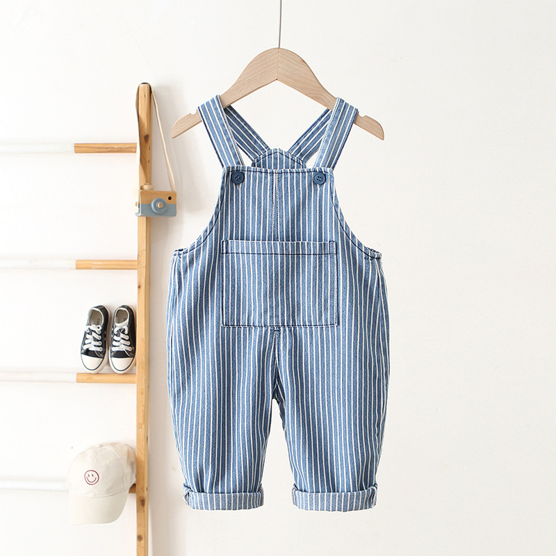 Toddler Stripe Denim Overalls
