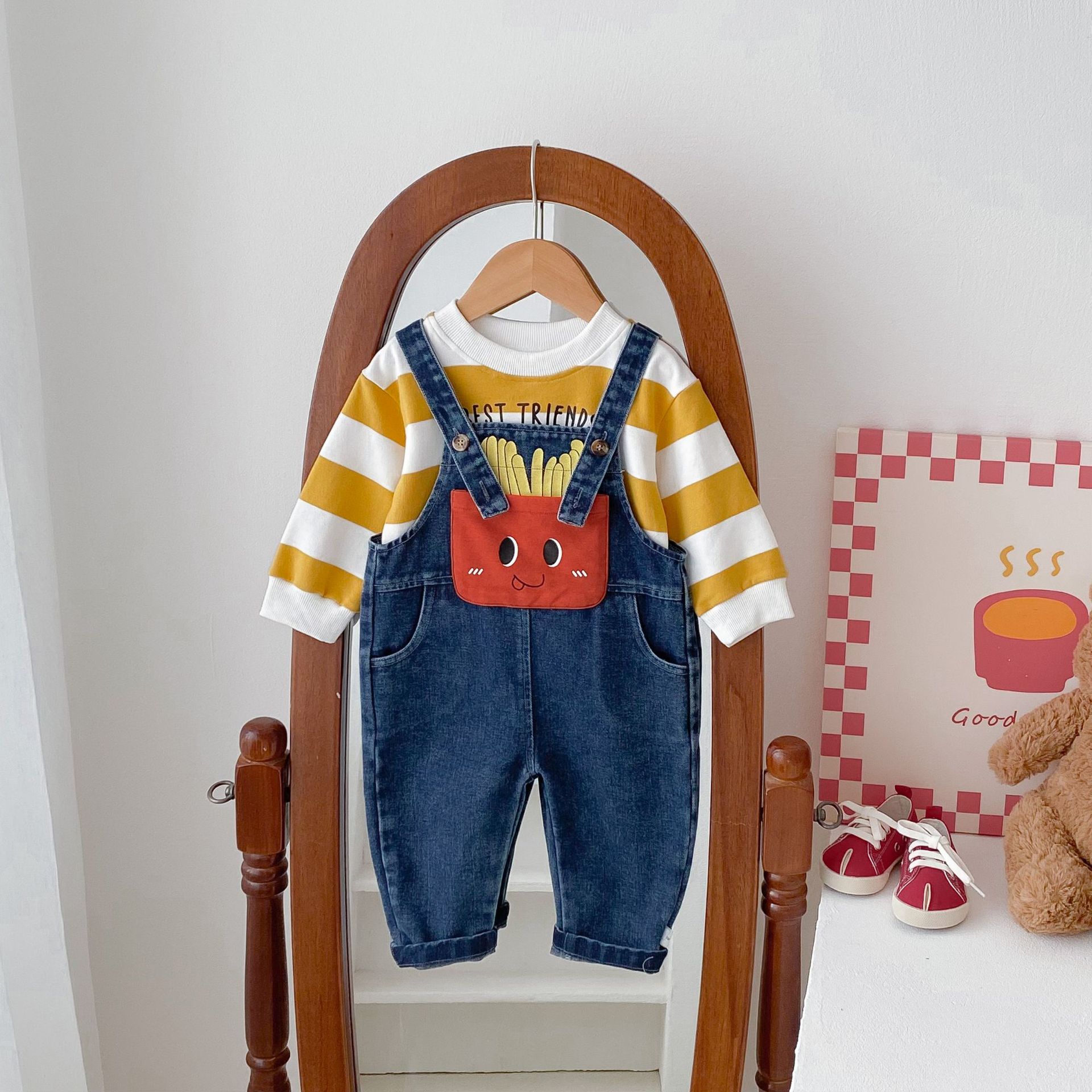 Baby Toddler Girl Fries Overalls
