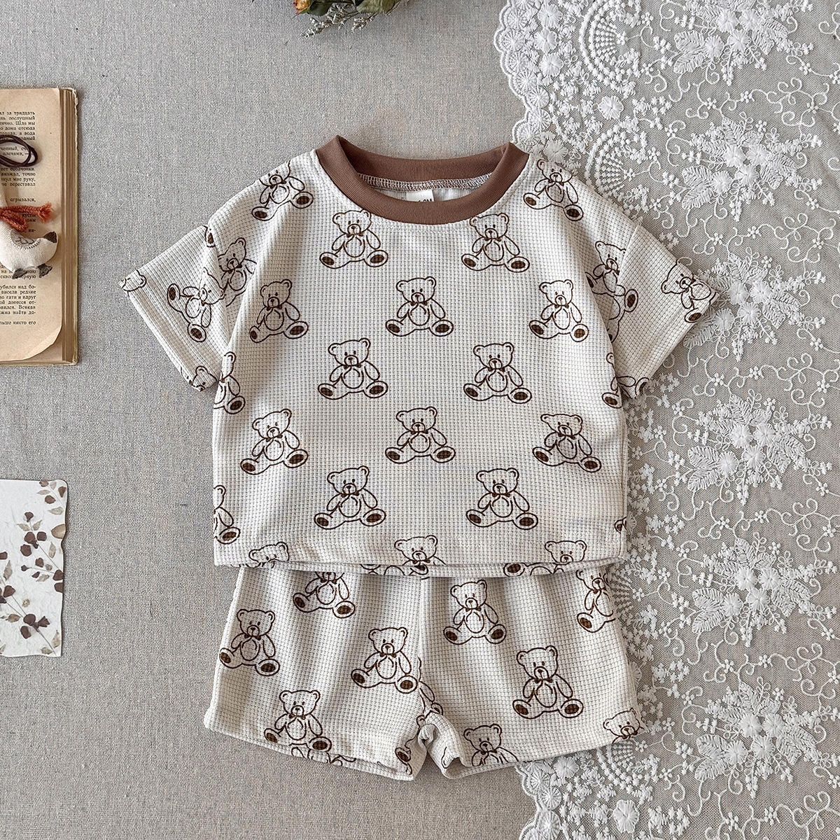 Baby 2-Piece Bear Waffle Set