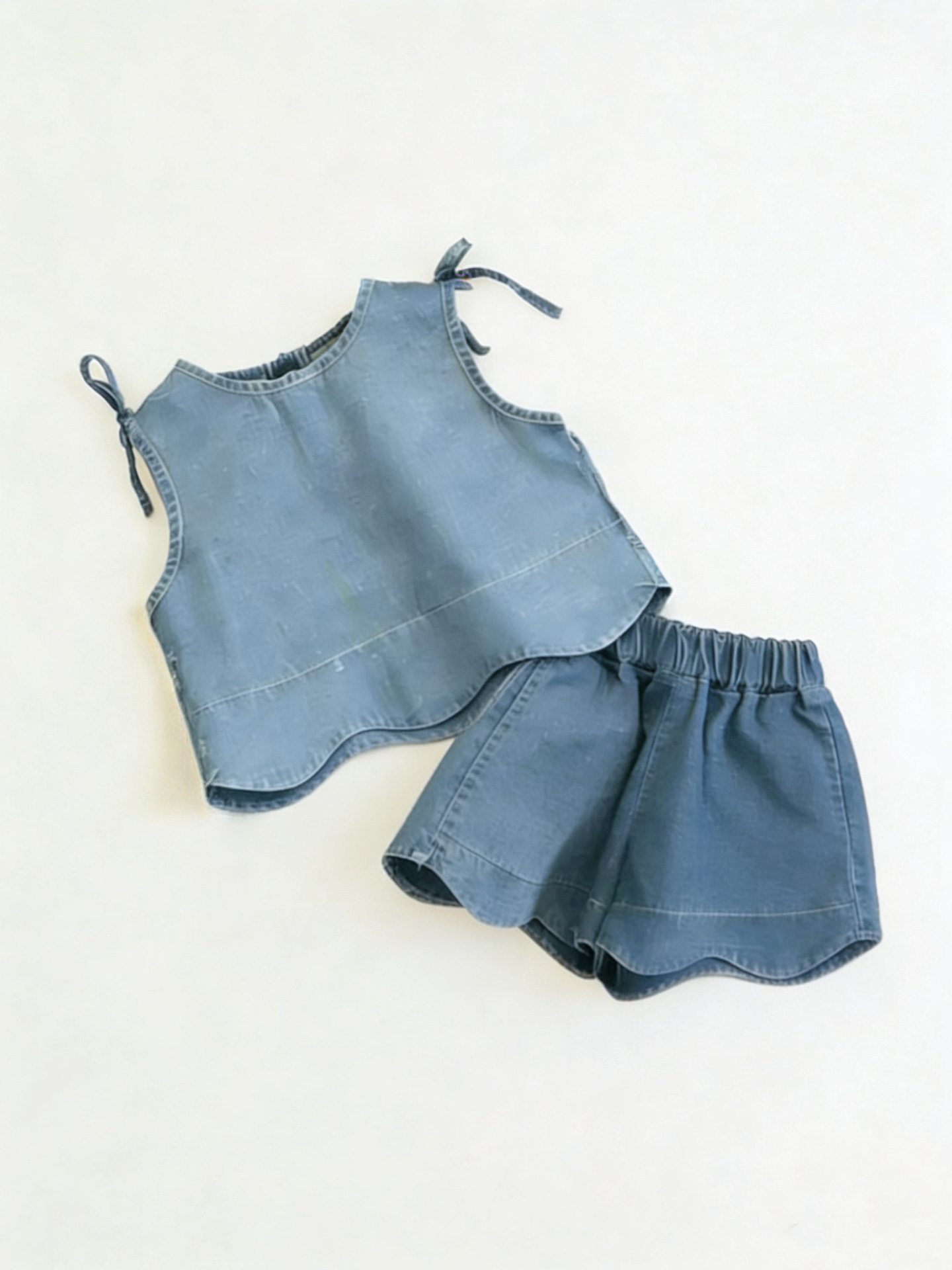 Baby Toddler Denim Vest and Shorts Set
