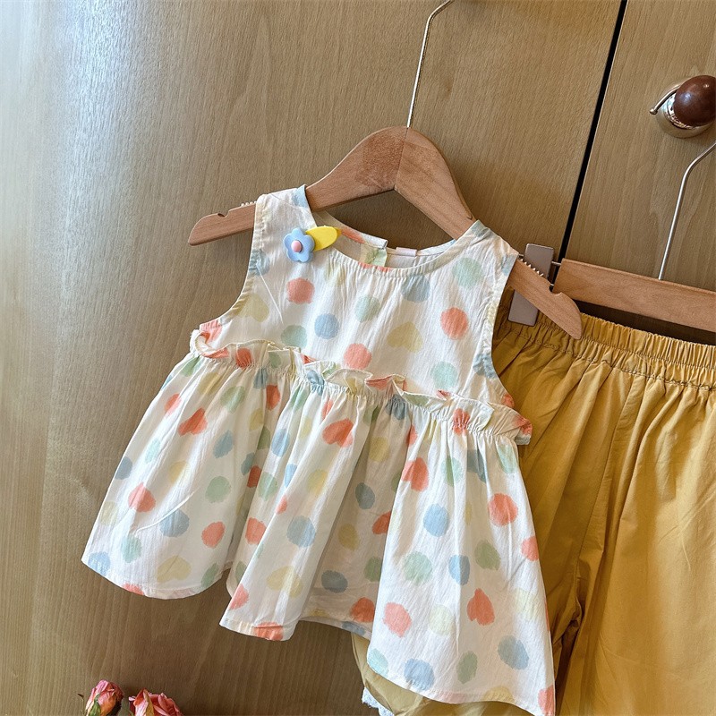 Baby& Kid Colorful Dots Top and Pants Set