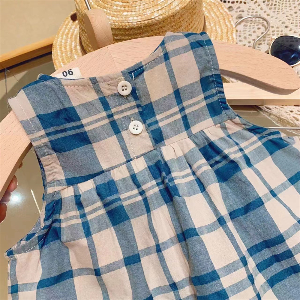Baby& Kid Plaid Vest Top and Pants Set