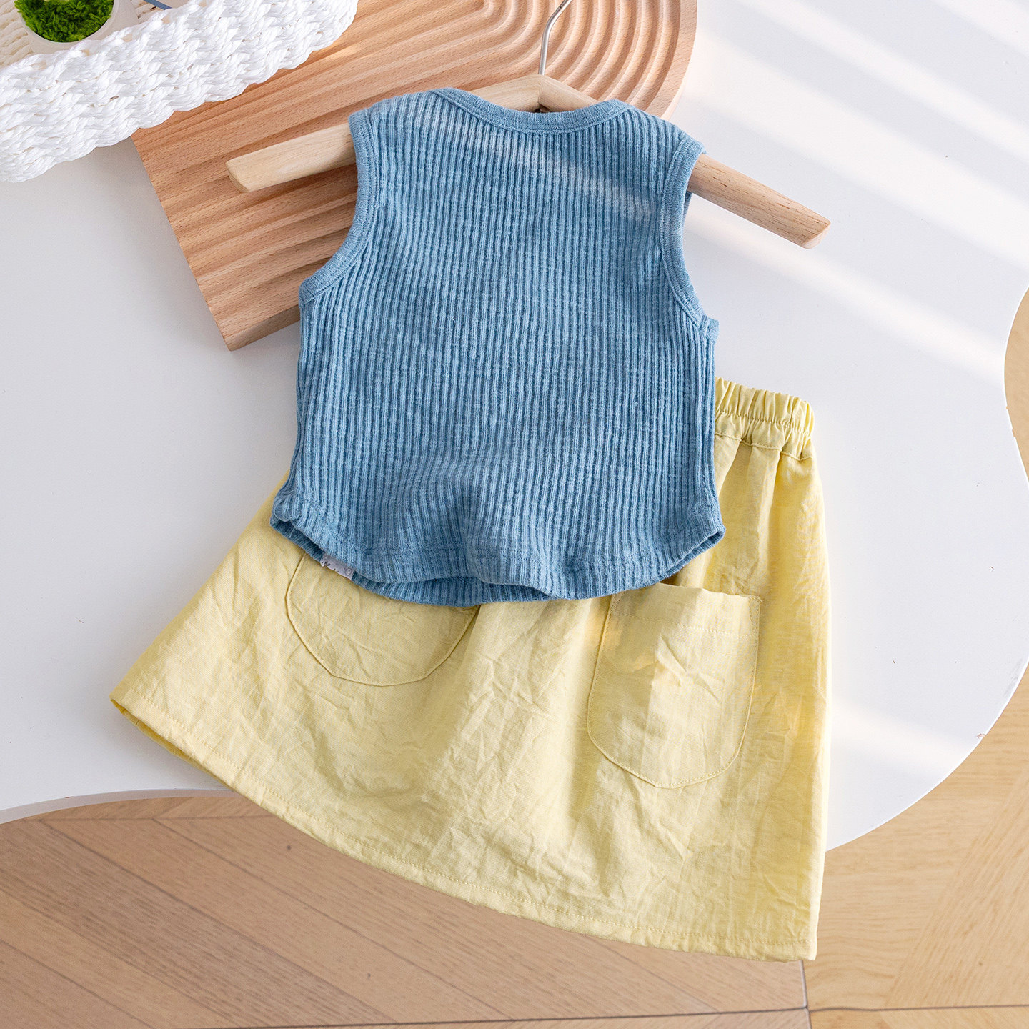 Kids Knit Stripe Vest Top and Dot Pants Sets