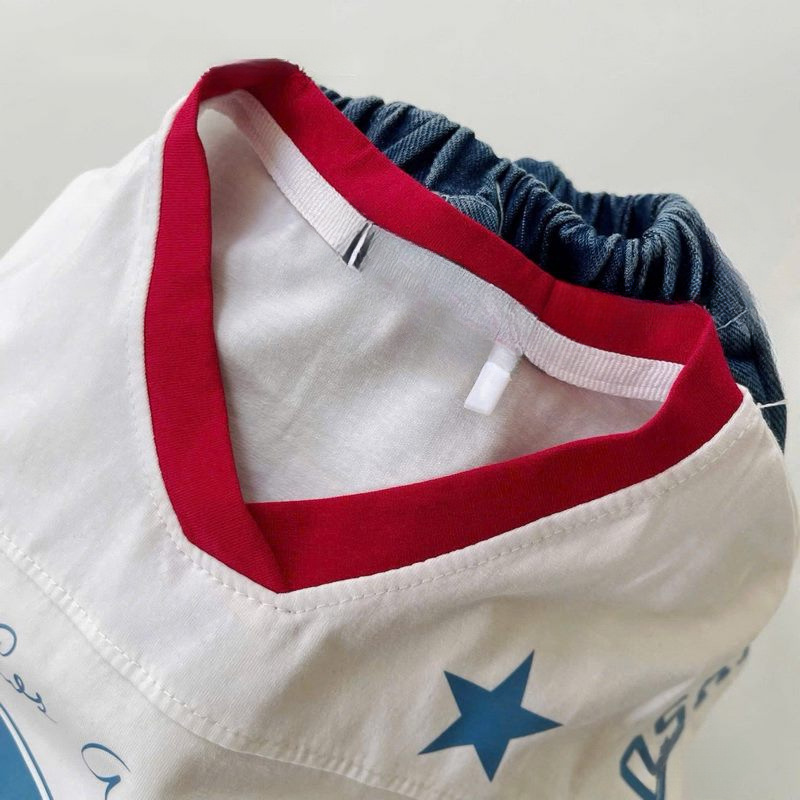 Kids 21 Number Print V-Neck T-shirt and Retro Shorts Set