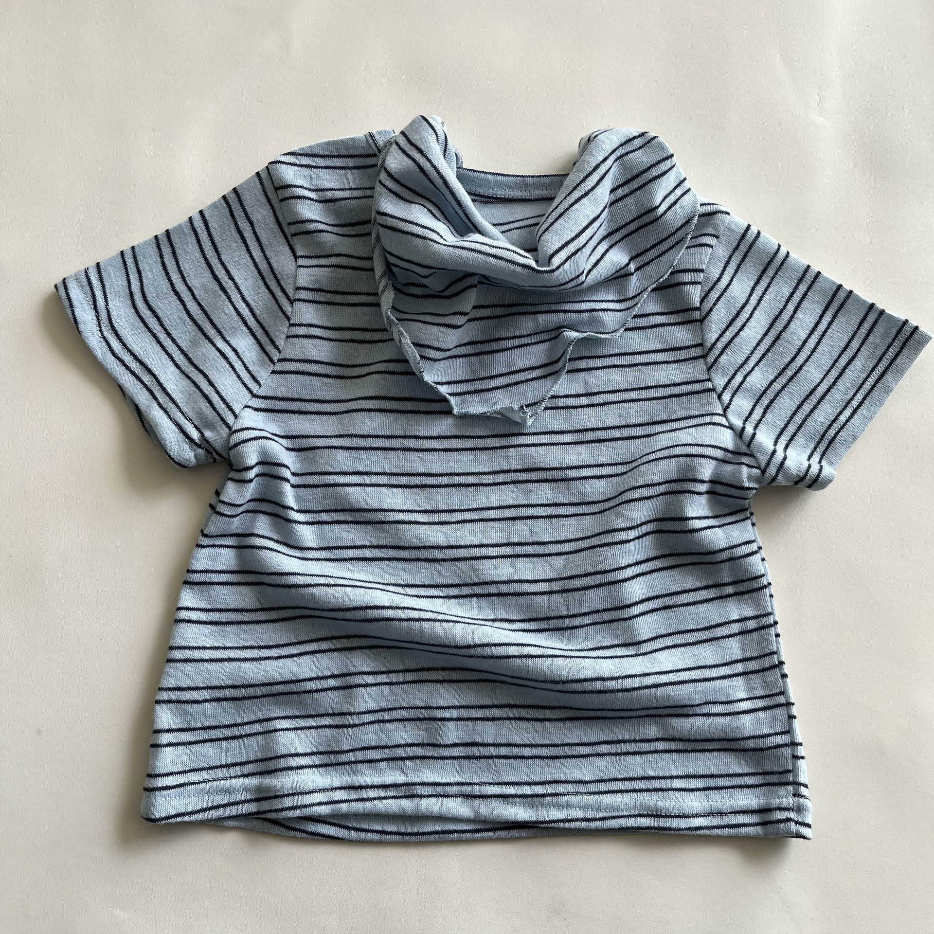 Kids Striped Short-Sleeve Scarf Top