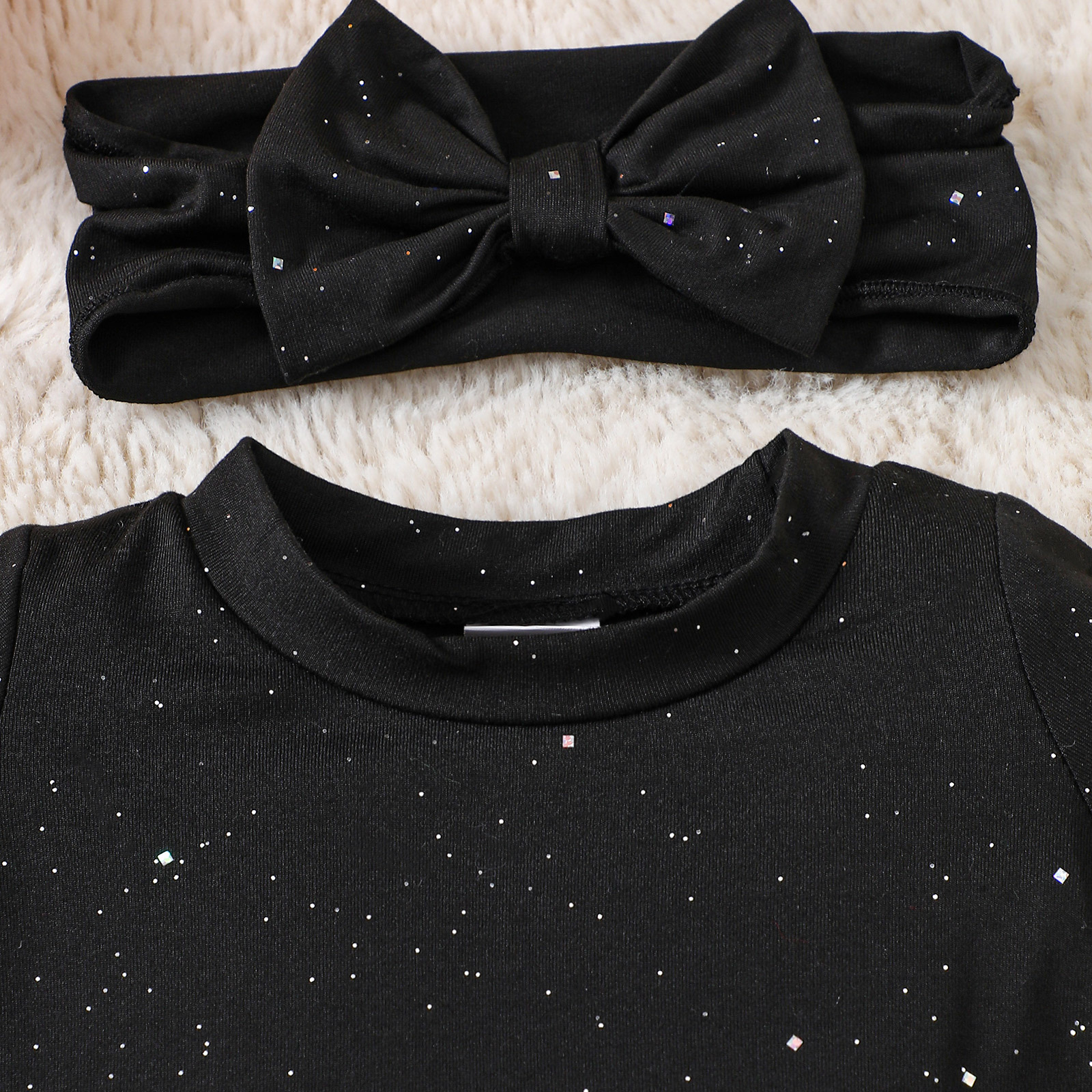 Baby Halloween Bat Starry Sky Sequins Onesie and Headband Set