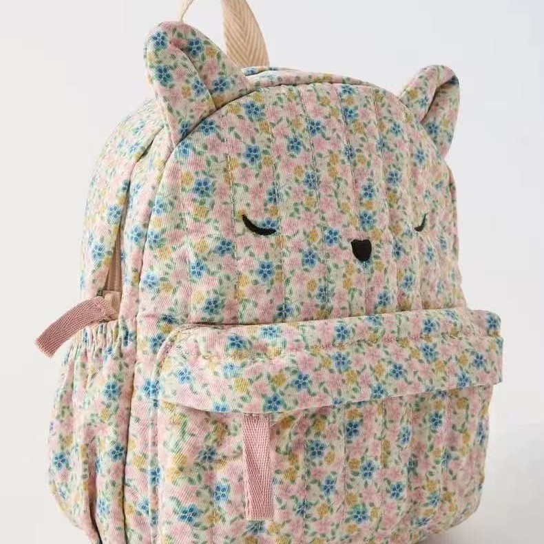 Mama and Me Floral Kitten School Backpack