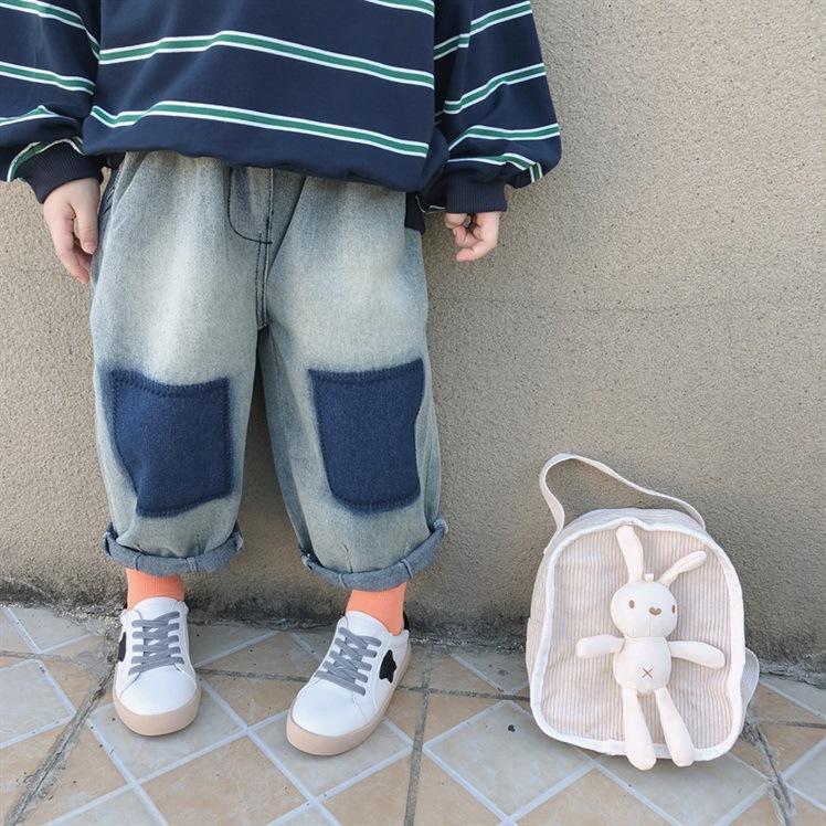 Kids Distressed Patchwork Denim Pants