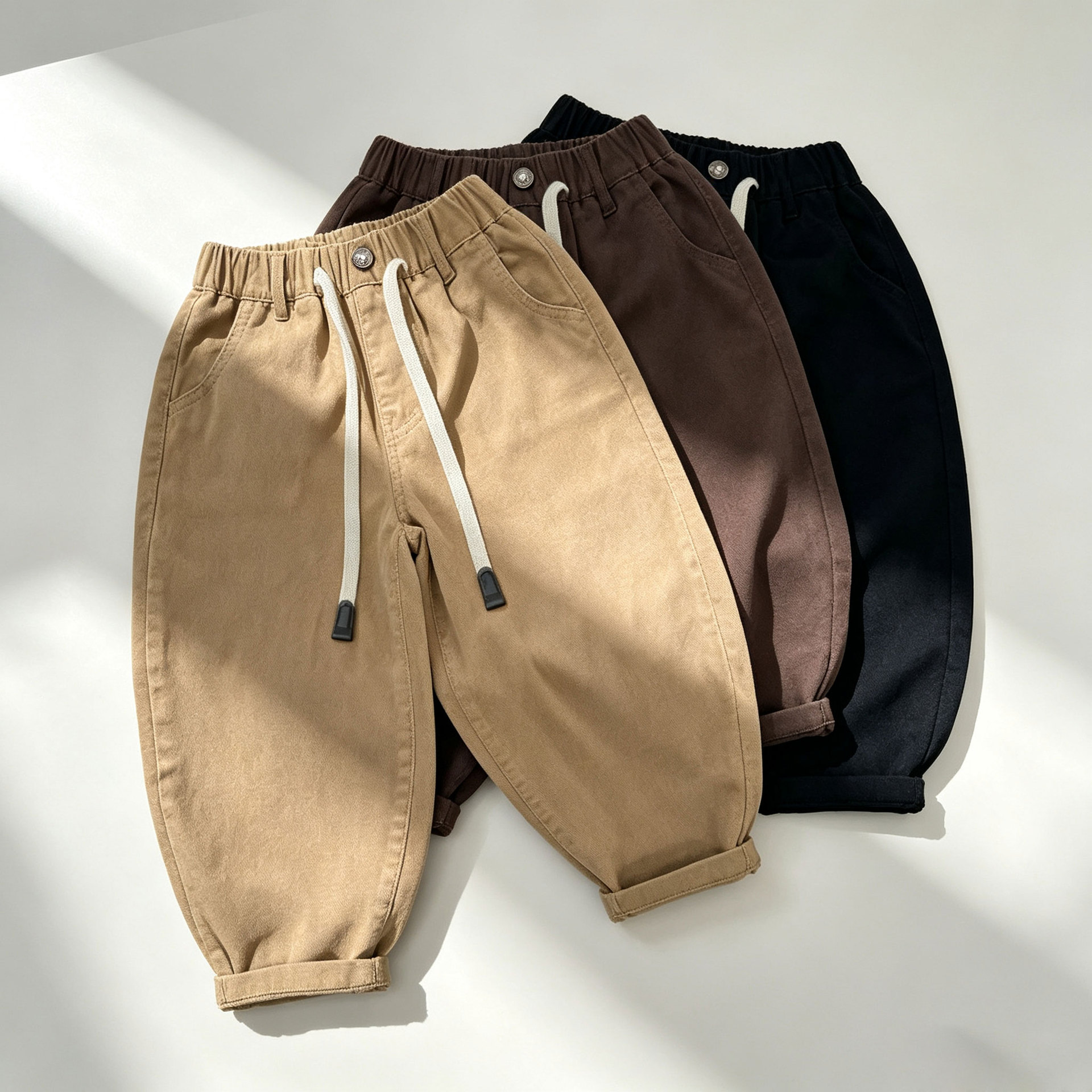 Kids Solid Color Loose Leisure Pants