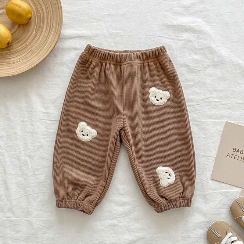 Baby Bear Pattern Waffle Pants