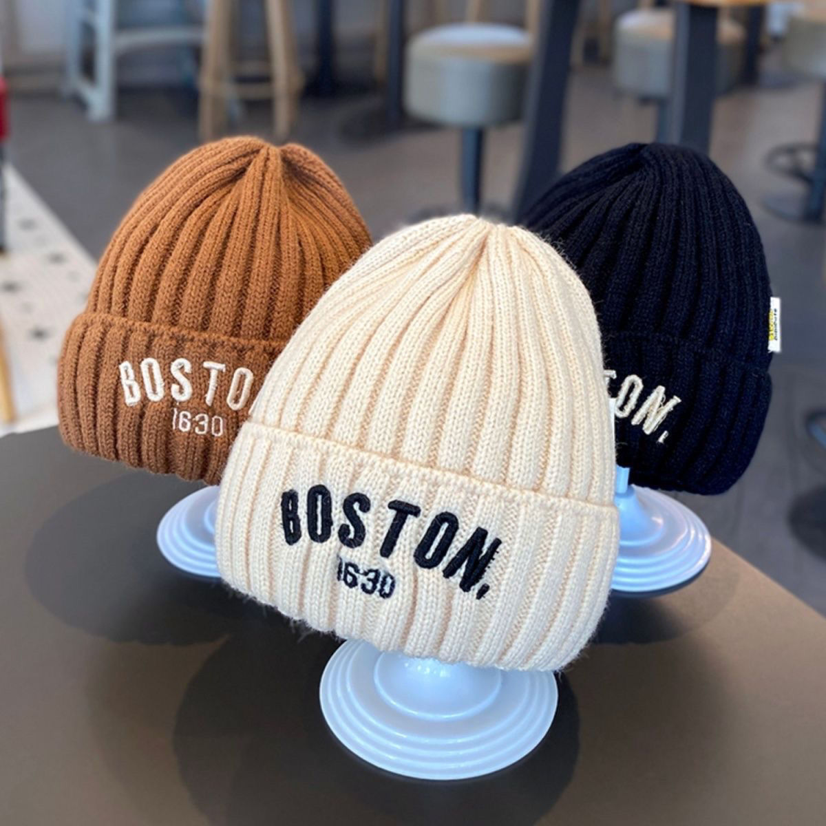 BOSTON Toddler Ribbing Knit Hat