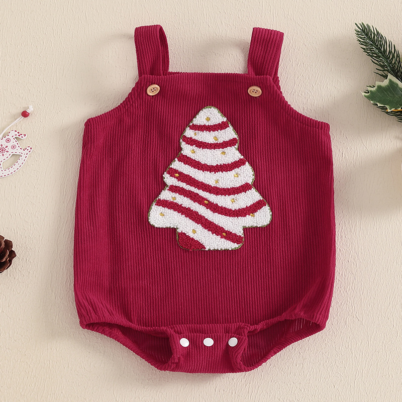 Baby Christmas Tree Corduroy Onesie