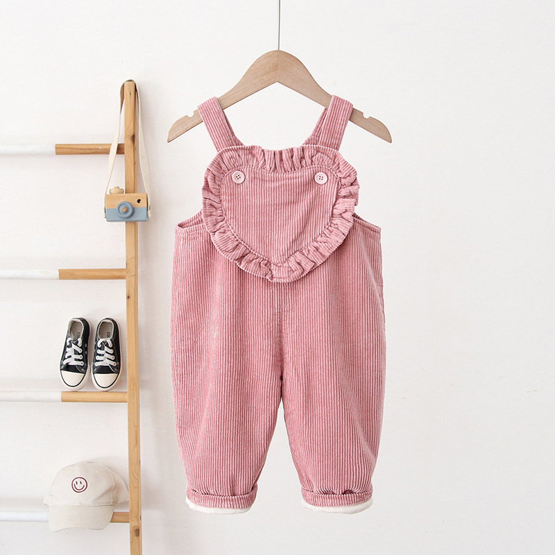 Baby Toddler Heart Fleecing Overalls