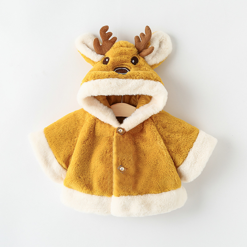 Baby Reindeer Fleece Hooded Warm Cape