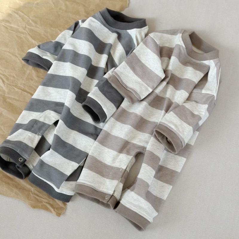Baby Newborn Striped Print Romper