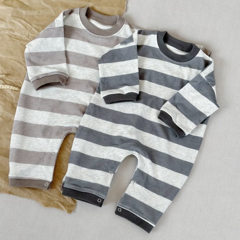 Baby Newborn Striped Print Romper