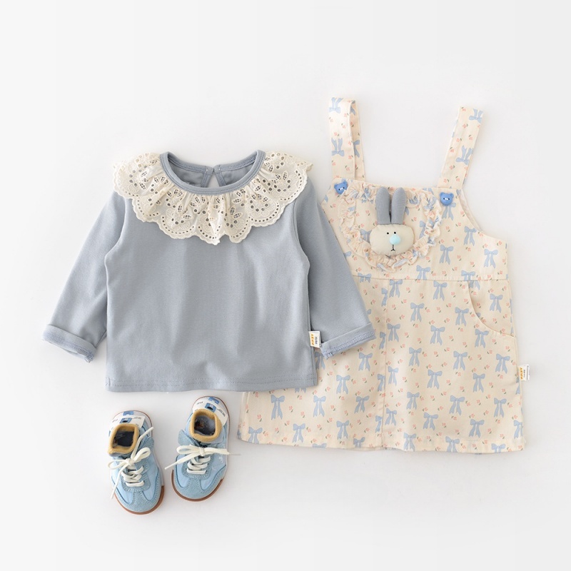 Baby Girl Lace Trim Long Sleeve Top T-Shirt