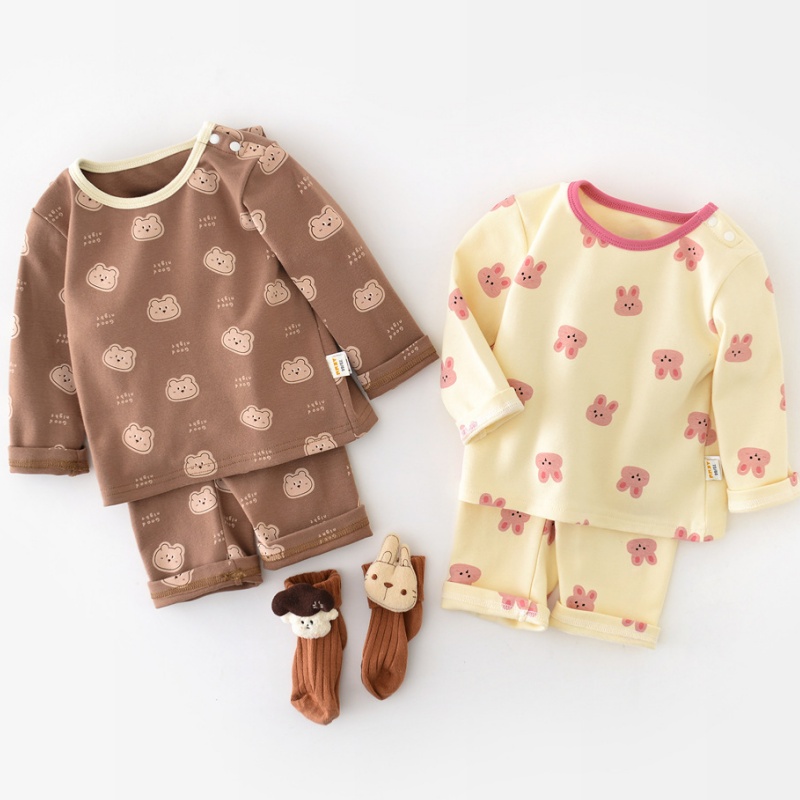 Baby Rabbit Head Print 2-Piece Set
