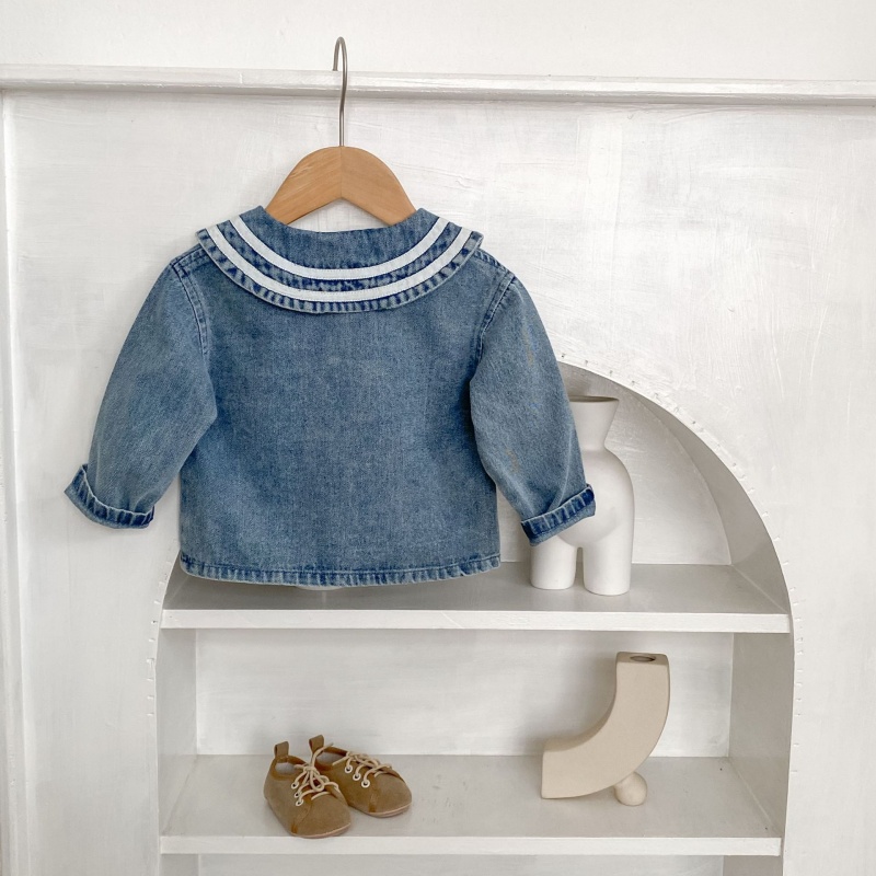 Baby Toddler Girls' Peter Pan Collar Denim Jacket