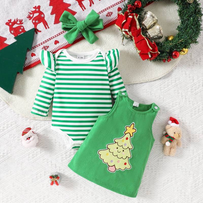 Christmas Baby Newborn Striped Tank Rompe