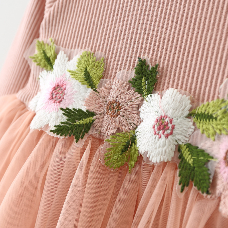 Baby Girls Waist Flower Patchwork Dress
