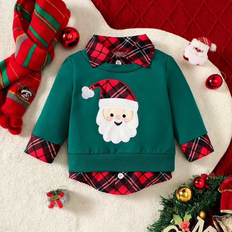 Baby Newborn Christmas False Two-piece Sweater