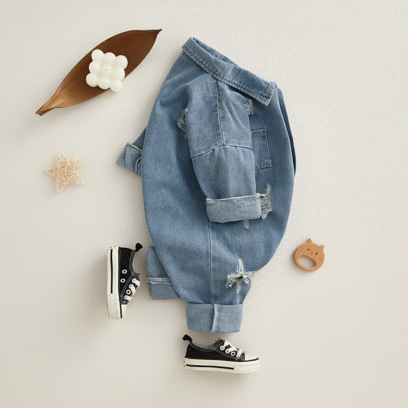 Baby ripped denim romper