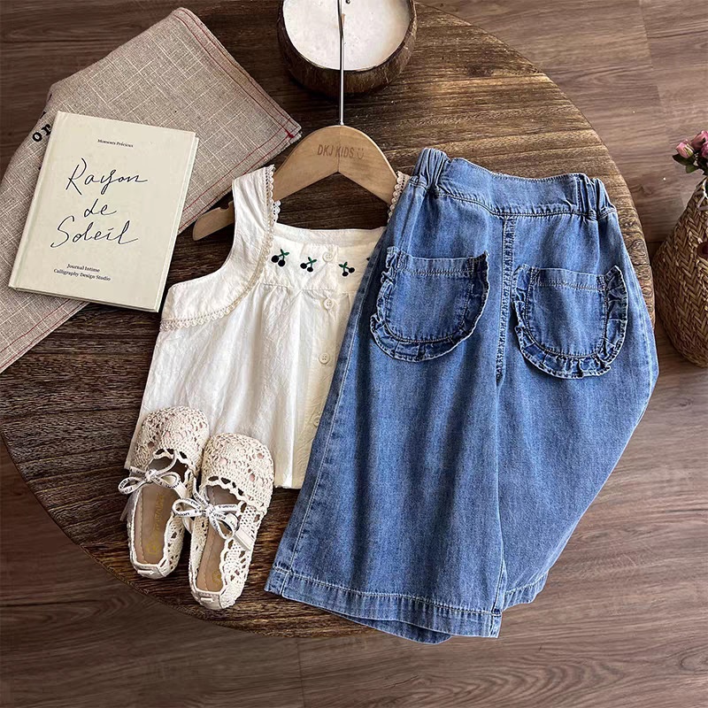2- Piece Baby Toddler Girls Vest Denim Set