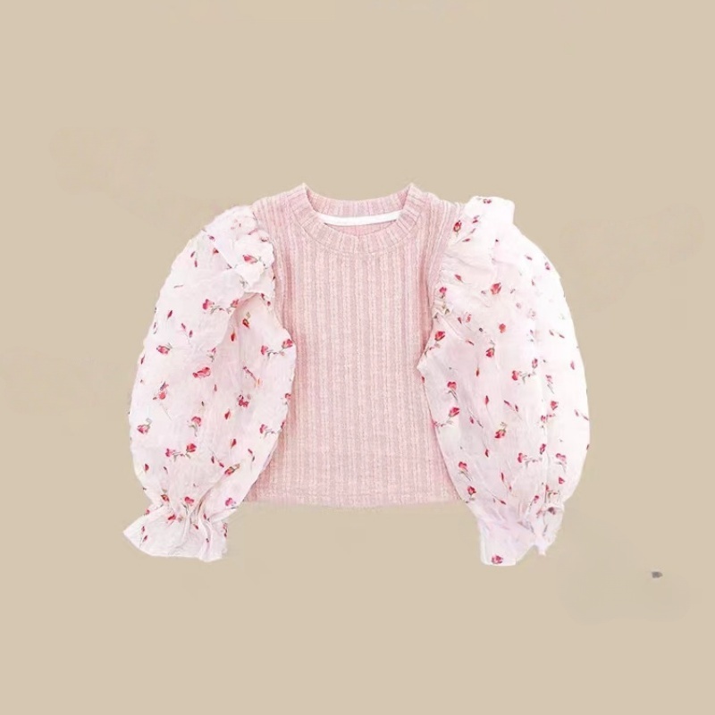 2-Piece Baby Toddler Girls Patchwork Top & Denim Set