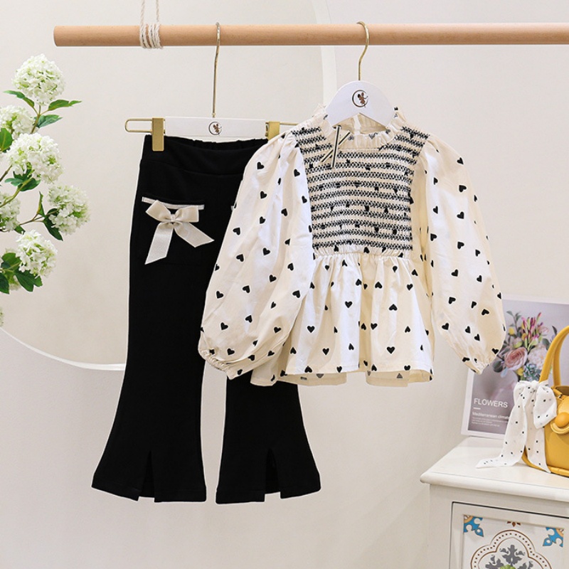Baby Toddler Girls Doll Shirt and Flared Pants 2-Piece Set