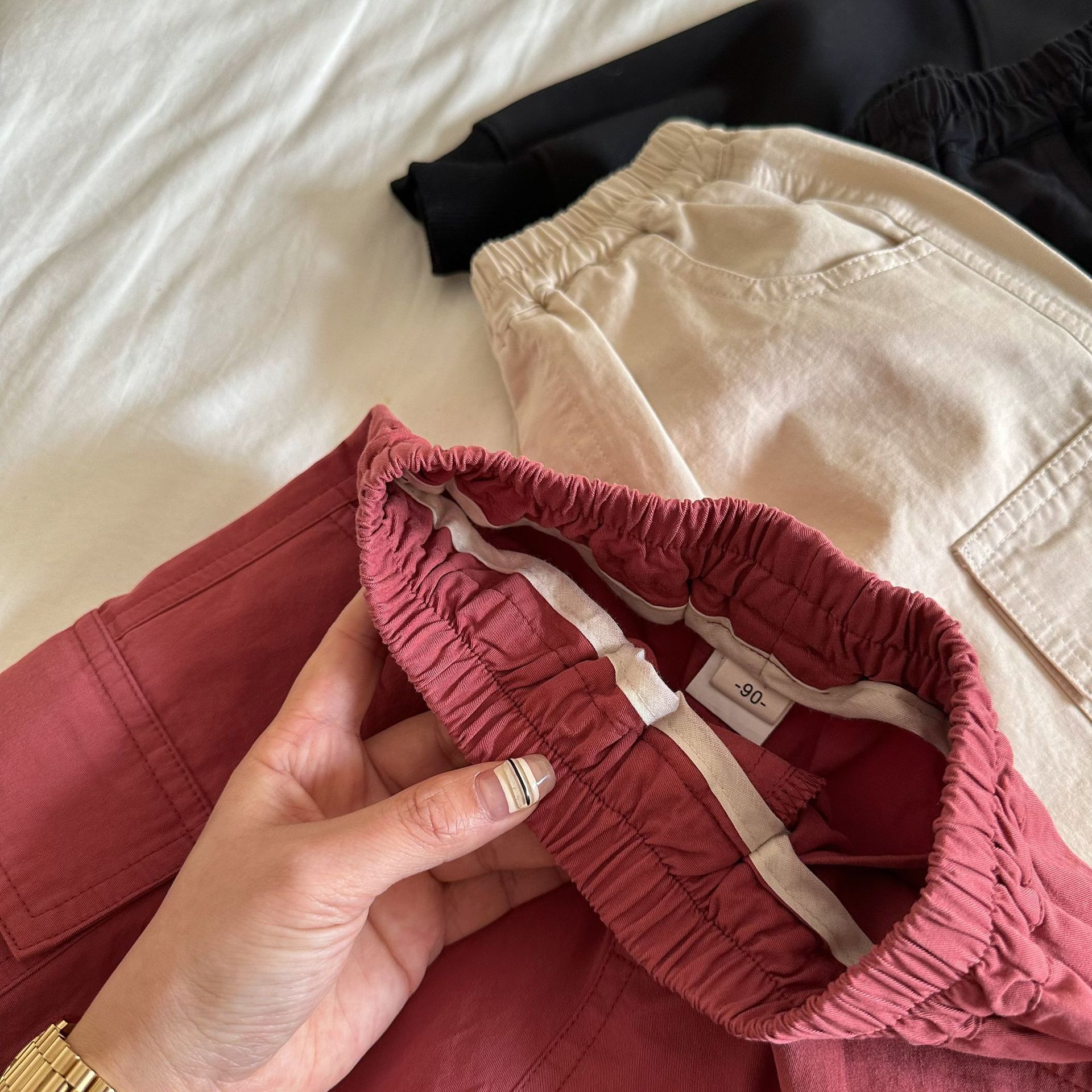 Toddler Solid Color Worker Pocket Pants