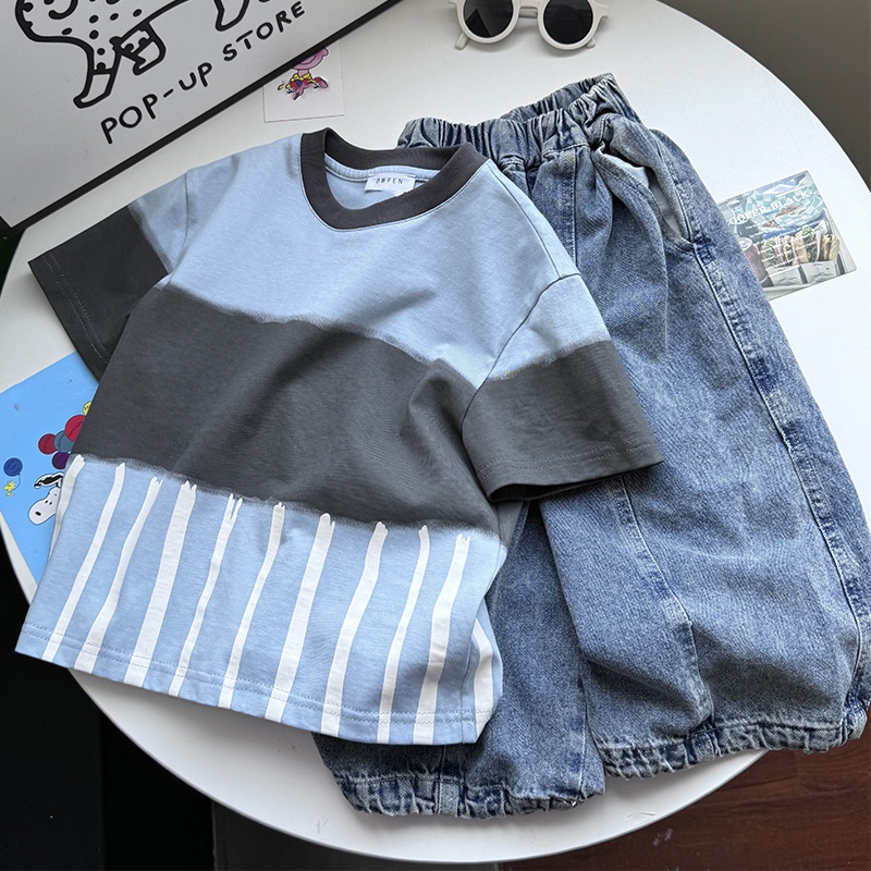 Baby Toddler Boy Striped Color Block T-Shirt Top