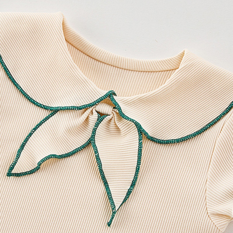 Baby Girl Bow Tie Stretch Shorts 2-Piece Set