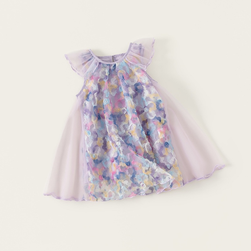 Baby Toddler Girls Purple Mesh Dress