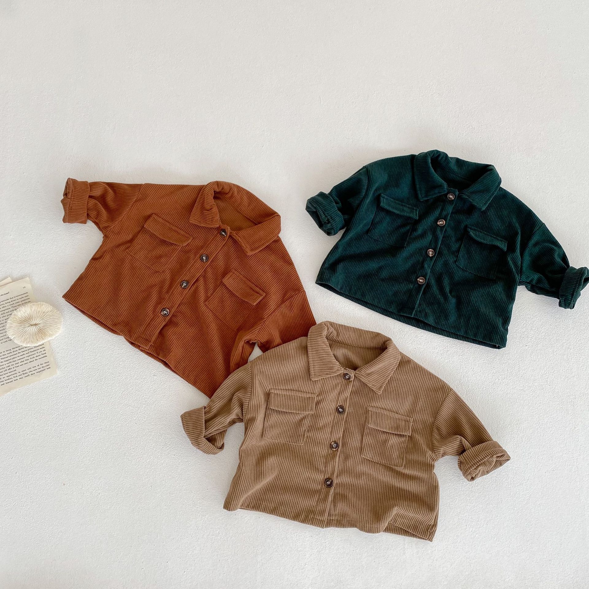 Toddler Solid Color Lapel Outerwear 2 Piece Set