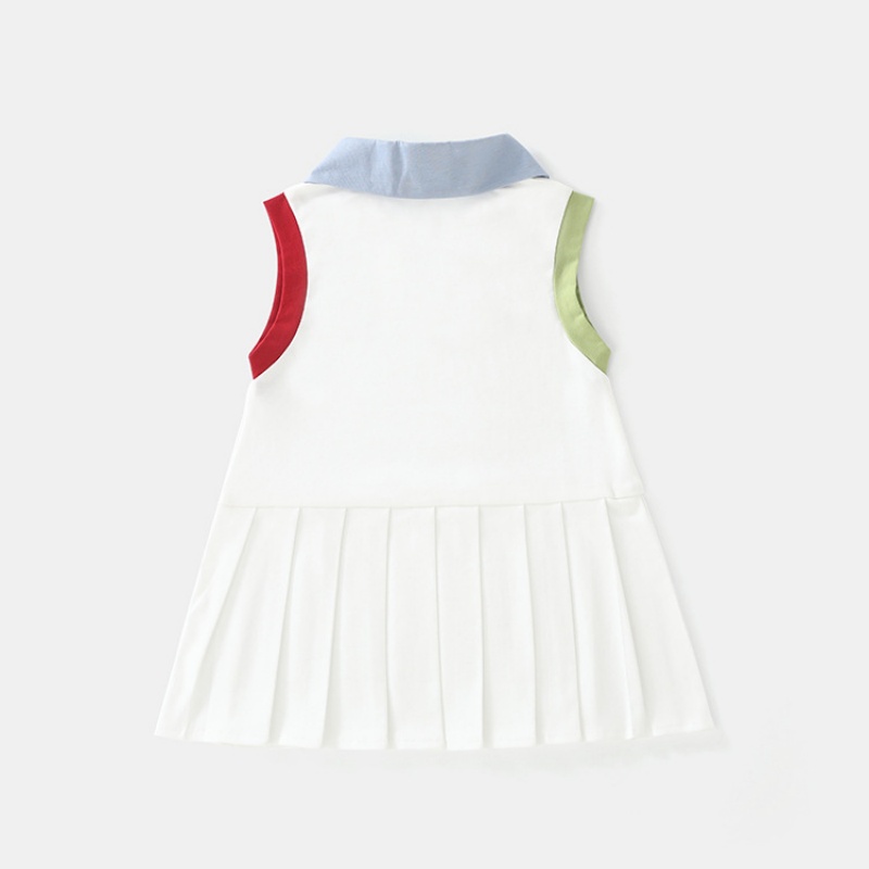 Baby Girl Color-Blocked Pleated Dress