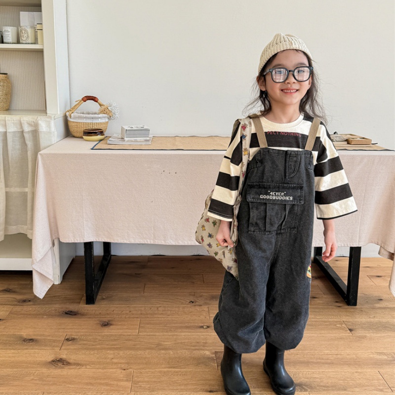 Baby Toddler Hamburger Print Denim Overall