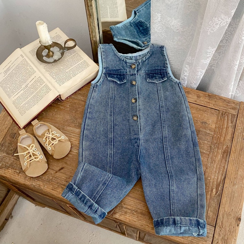 Baby Sleeveless Denim Overalls 