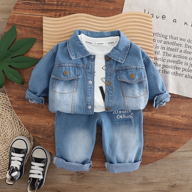 3-Piece Baby Toddler Gradient Denim Set